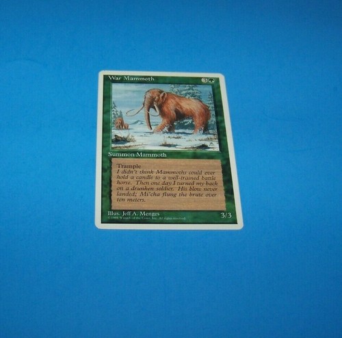  Magic The Gathering 4th Edition Vintage 1995     "War Mammoth"  - Picture 1 of 2