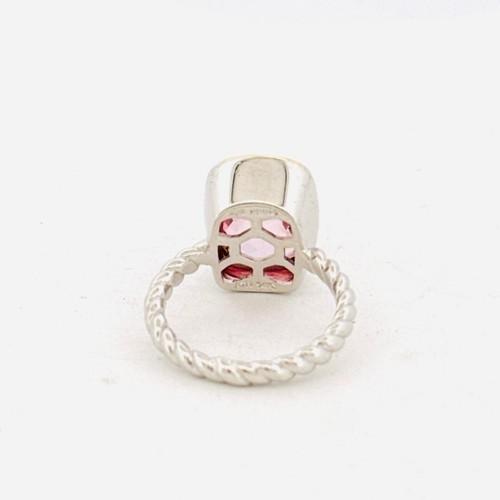 Anillo Estate ATR Cuarzo Rosa Oro 14k y Plata 925 Diseñador Declaración Talla 6 - Imagen 4 de 12