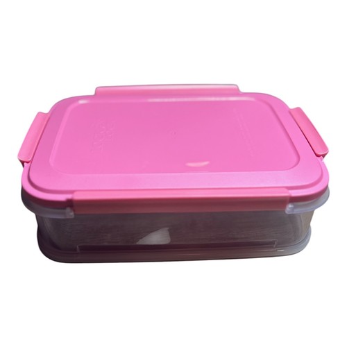 LocknLock 4-Piece Interlocking Rectangles w/ Handle Lid Watermelon Airtight - Picture 3 of 4