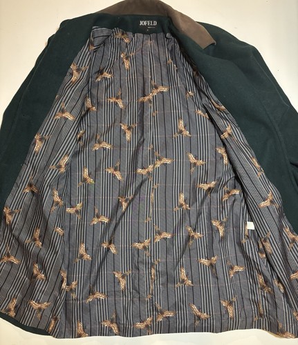 VTG Jofeld Wool Blend Mid Trench Coat Barn Chore Lined Leather Collar Womens M - Picture 2 of 11