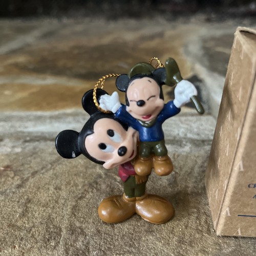 Avon Disney Mickey Mouse as Bob Cratchit & Morty Mouse as Tiny Tim Ornament 1992 - Picture 3 of 9