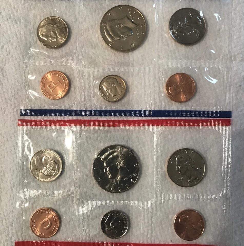 1996 P&D Mint Set US with Envelope & COA (10 Coin Set) ***No 'W' Dime*** - Image 2 of 3