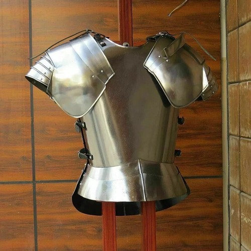 Medieval Breastplate Shoulder Armor Jacket SCA Larp Reenactment Cosplay Costume - Picture 8 of 9