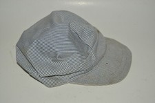 Good Vintage 1980s Small Childs Railroad Train Striped Conductor Collector Hat