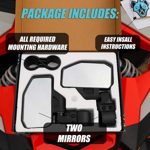 UTV Side Mirrors, 2-Pack - High-Impact Design for Optimal Safety & Visibility - Picture 6 of 7