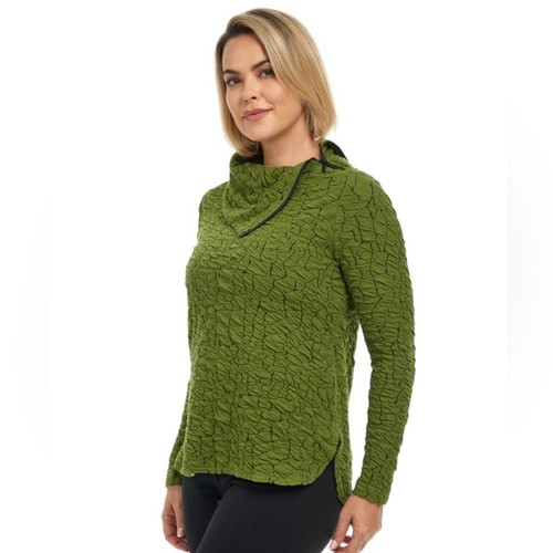 NWT Sno Skins Blister Knit Asymmetrical Cowl Zip Sz M Gray - Picture 14 of 14