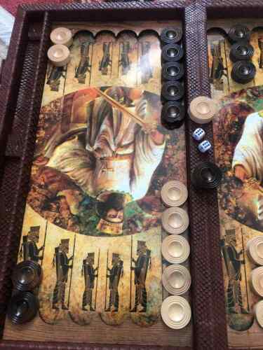 Juego de backgammon hecho a mano nuevo siro el gran bonito juego antiguo تخته نرد madera - Imagen 3 de 8