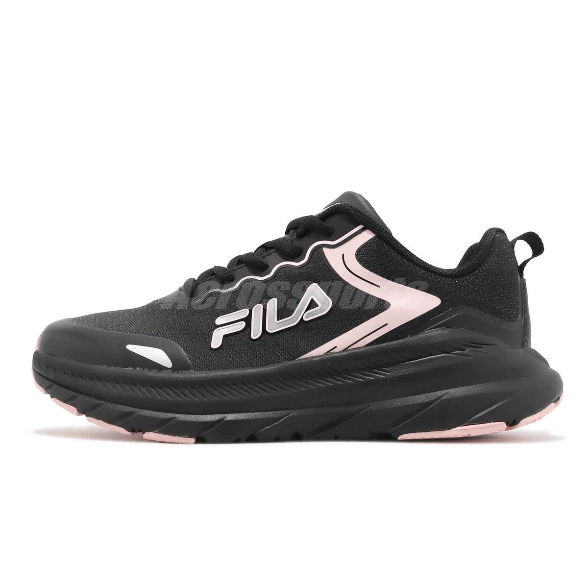 Black and store pink filas