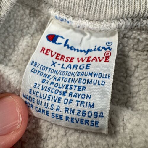 Vintage 90s Williams College Champion Reverse Weave Sweatshirt Gray Purple XL - Bild 3 von 9