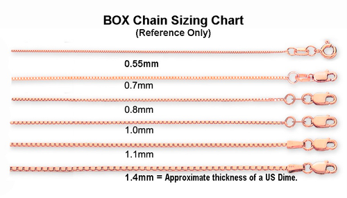 10K Rose Gold Box Chain Necklace .7mm wide Spring Ring Clasp 14 16 18 20 22 inch - Picture 4 of 8