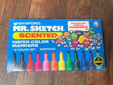 Sanford Mr. Sketch Scented Water Color Markers Set  of 12 Nontoxic Vintage 1998