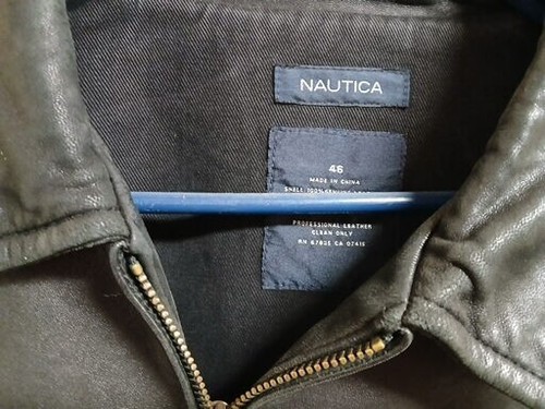 Chaqueta de cuero negra Nautica - ¡Excelente! - Talla 46 - Imagen 9 de 16