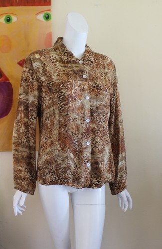 Chico's Sz 2 L 100% Silk Art-to-Wear Tribal Ethnic Lightweight Jacket AS IS - Picture 7 of 7