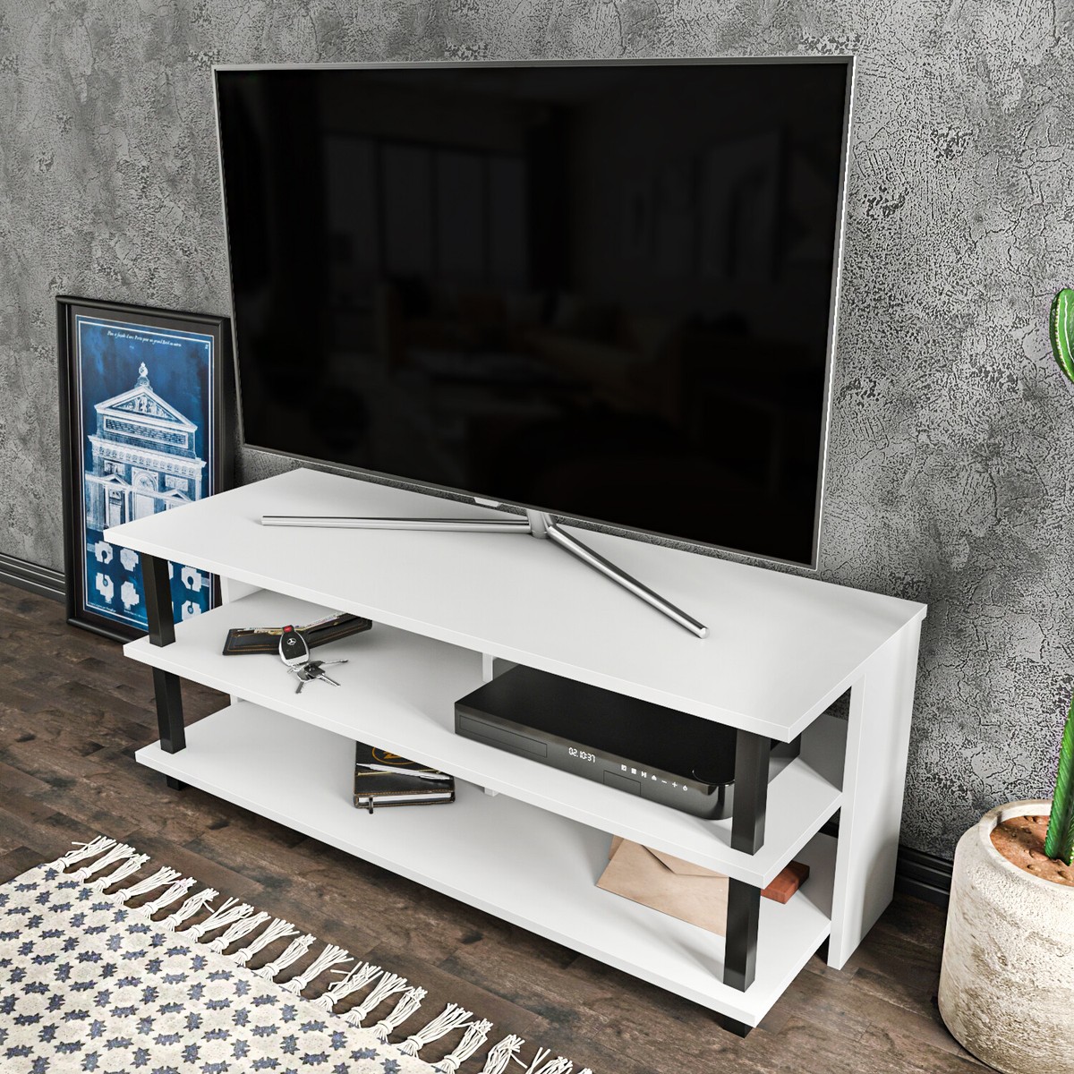 Decorotika Pueblo 120 cm TV Stand TV Unit for TVs up to 55 inch