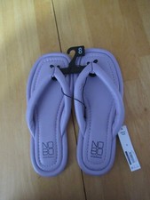 New Womens No Boundaries Puffy Flip Flop Size 8 Purple Memory Foam Flat