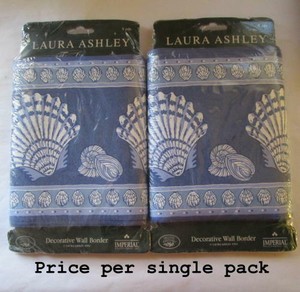 NEW-LAURA-ASHLEY-SEA-SHELL-BLUE-WHITE-St-IVES-WALLPAPER-BORDER