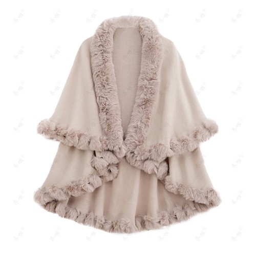 Damen Abschlussball echt Kaninchenfell Strick Cape Stola Hochzeit Schal Halstuch Winter - Bild 9 von 19
