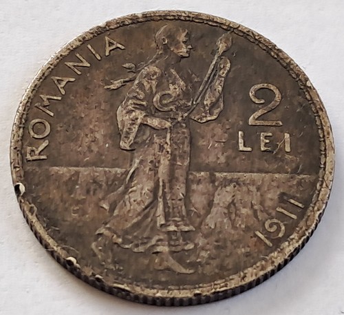 Rumania, 2 Lei 1911 Rey Mihai - Imagen 2 de 2