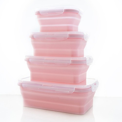 Rectangle Collapsible Silicone Food Container Food Storage Box Camping - Picture 11 of 14