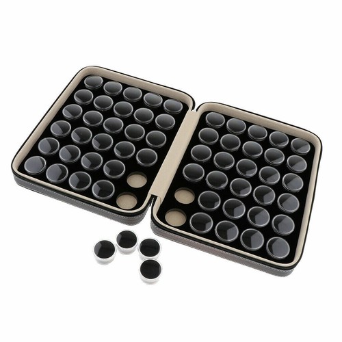 Black 60x Gem Diamond Gemstone Display Leather Case Collection Storage Box AU - Picture 3 of 11
