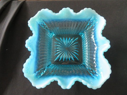 Antique EAPG Northwood Alaska Blue Opalescent Master & 2 Berry Bowls Exc Cond - Picture 11 of 13