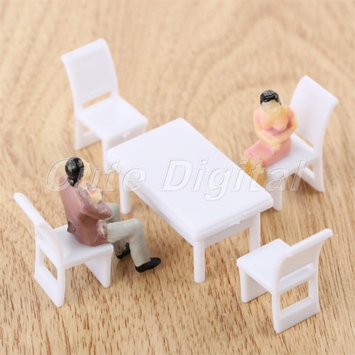 Dollhouse Miniature Furniture Square Dining Room 10 Table + 40 Chairs Set 1:50 - Picture 8 of 10