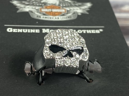 Harley Davidson Skull Ring - Made w/ Swarovski Crystal Elements - New