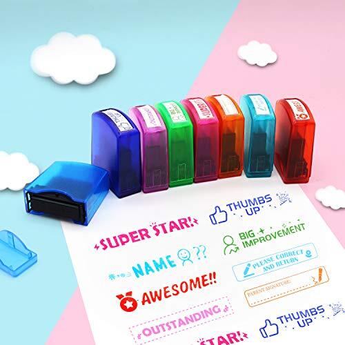 Reliancer 8PCS Teacher Stamp Set Colorful Self-Inking Motivation School 8pcs-b - Bild 7 von 7
