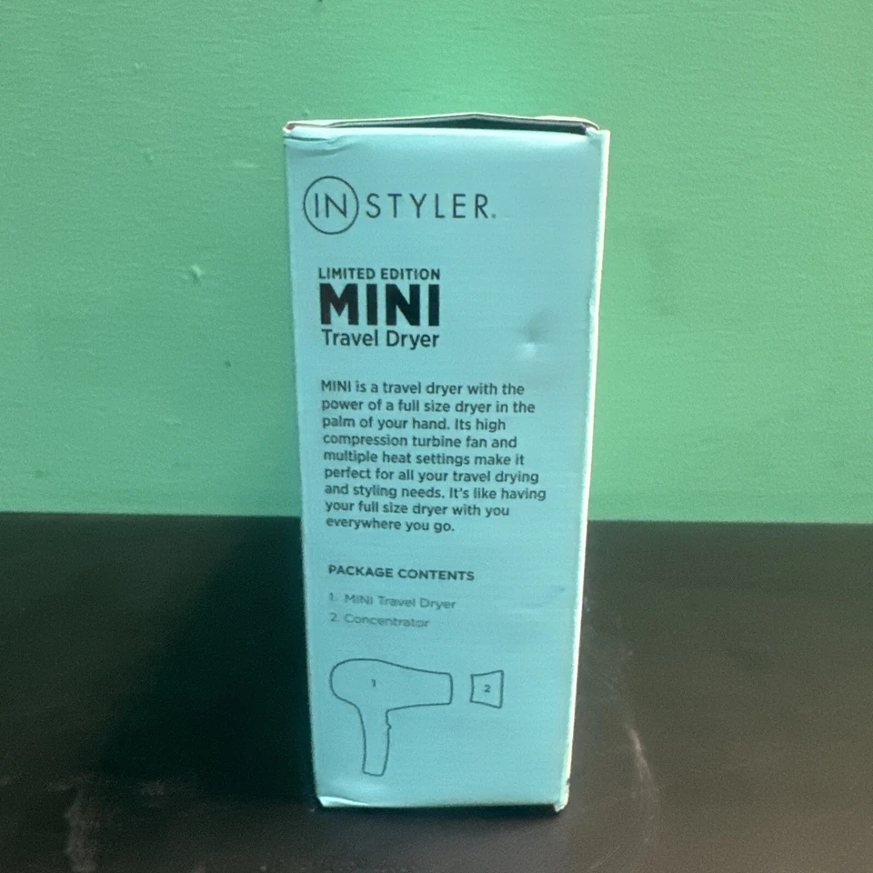 InStyler Limited Edition Mini Tourmaline Ceramic Travel Hair Dryer Dual Voltage - Image 3 of 4