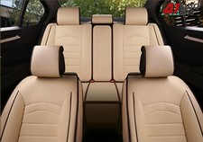 Deluxe Beige Kunstleder Komplettset Sitzbezüge Gepolstert für Citroen C3 C4 C5