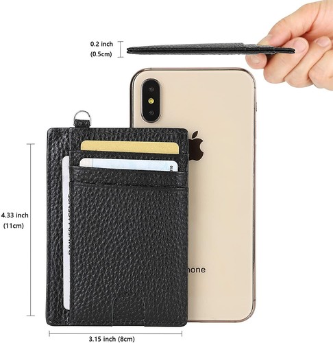 Slim Minimalist Wallet Front Pocket Wallet RFID Blocking Credit Card Holder Gift - Picture 21 of 59
