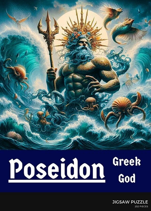 PUZZLE 12x16 inches (252 Pieces) POSEIDON: Greek God Ancient Greece Mythology! - Image 2 of 4