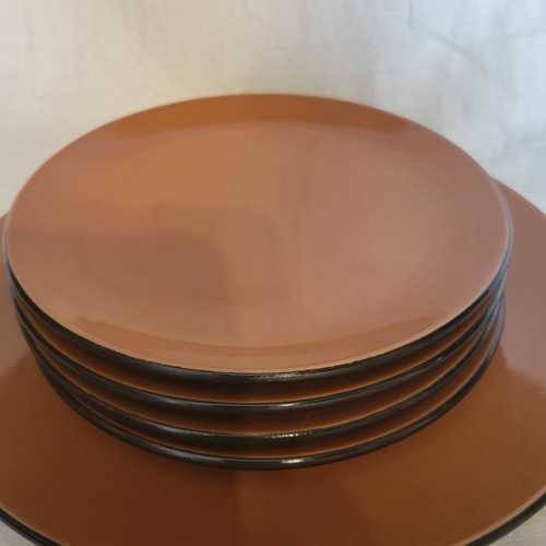 Corelle Hearthstone Stoneware Dishes Cumin Orange Lot of 5 lunch plate + bowl EU - Picture 4 of 8