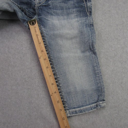 Miss Me Girl Shorts Size 12 Blue Bermuda Fleur De Lis Embellished Denim - Picture 8 of 10