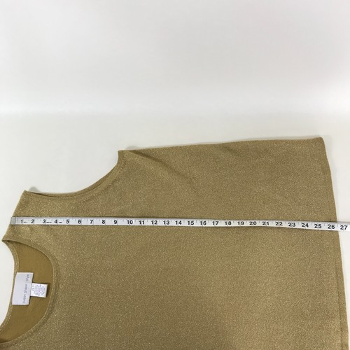 Susan Graver Style Metallic Strick Tank Top Damen Plus 2X Gold Urlaub Karriere - Bild 7 von 9