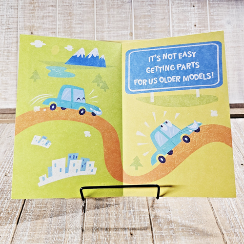 American Greetings Get Well Soon Card Yellow Road Older Model Car Humor - Picture 5 of 8