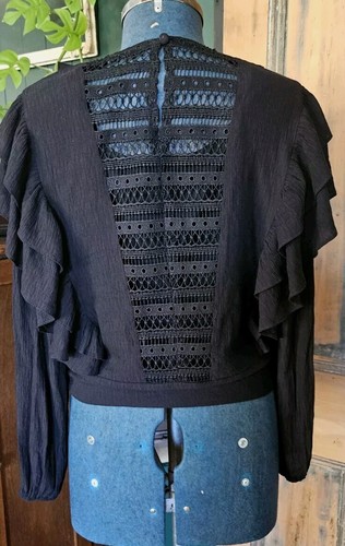 Three Of Something, Black blouse Top. Size M-10 - Picture 7 of 13