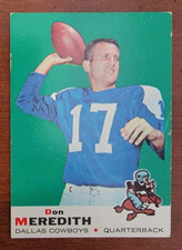 1969 Topps Don Meredith Football Card #75 Dallas Cowboys HOF LIST PRICE $30