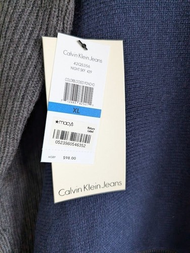 Calvin Klein Jeans Sweater Women's XL Knit Cardigan Waterfall Zipper Boho NEW - Picture 9 of 11