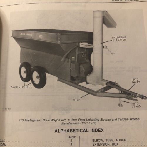 Catálogo de piezas de ensilado y vagón de grano John Deere 410 PC-1299 - Imagen 1 de 2