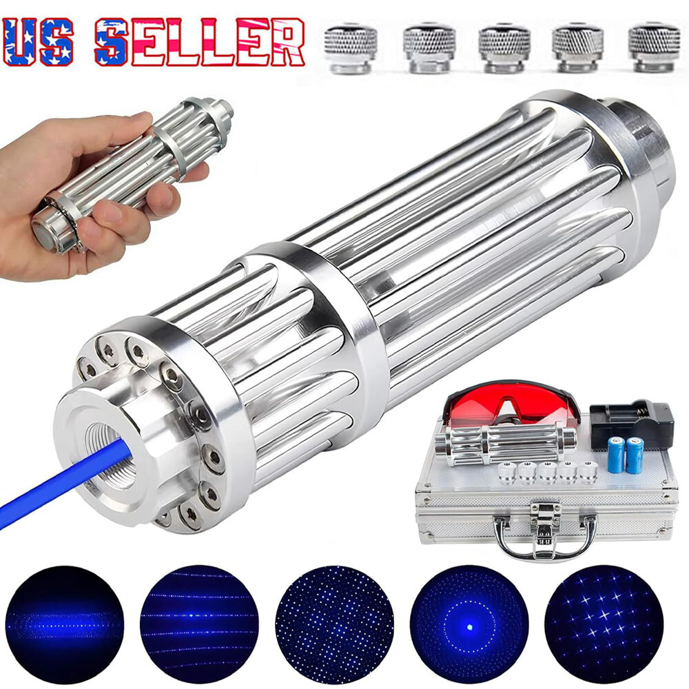 450-n-m Blue Laser Pointer 10W Adjustable Beam Light Torch Lazer Dot & Battery