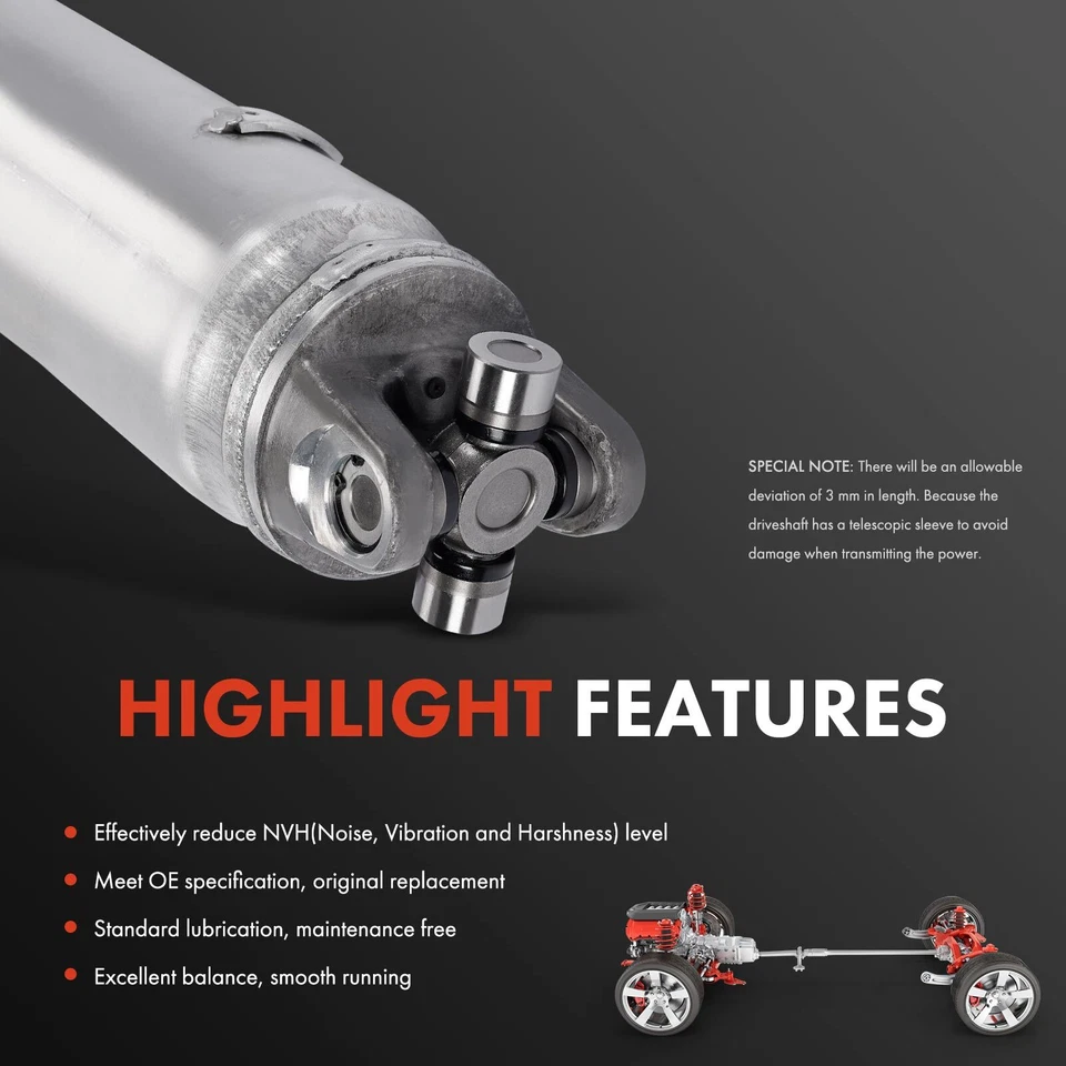 Conjunto de eje de transmisión trasero de aluminio para Chevy Express 3500 05-09 139′′WB Foto 4 de 4