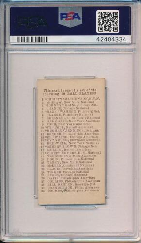 Miner Brown 1909 1910 E98 Orange PSA 7 - Picture 2 of 2