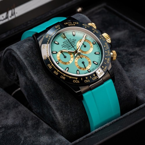 Rolex Blaken Daytona Blue Dial Yellow Gold Black DLC 116503 Complete Set - Picture 23 of 24