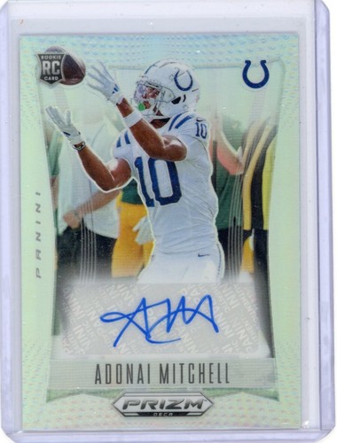 Adonai Mitchell 2024 Panini Prizm Deca Silver Auto #S-AML Rookie RC Colts