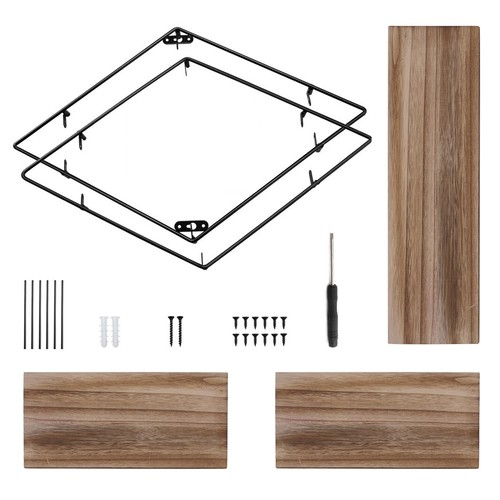 3 Tier Geometic Industrial Wall Mounted Shelf Rustic Iron Diamond Floating Shelf - Picture 14 of 14