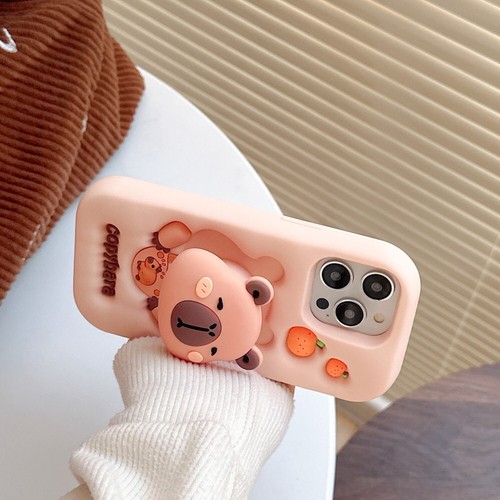 3D Cute Capybara Silicone Phone Case Cover for iPhone 11 12 13 14 15 16 Pro Max - Imagen 4 de 15