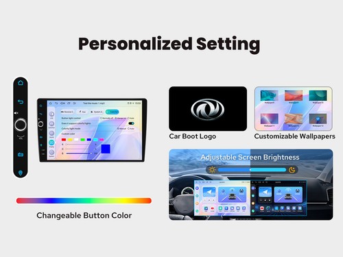 10.1-inch CarPlay Android Auto Car Stereo 4+64GB Android 13 Support Front Camera - Picture 12 of 16