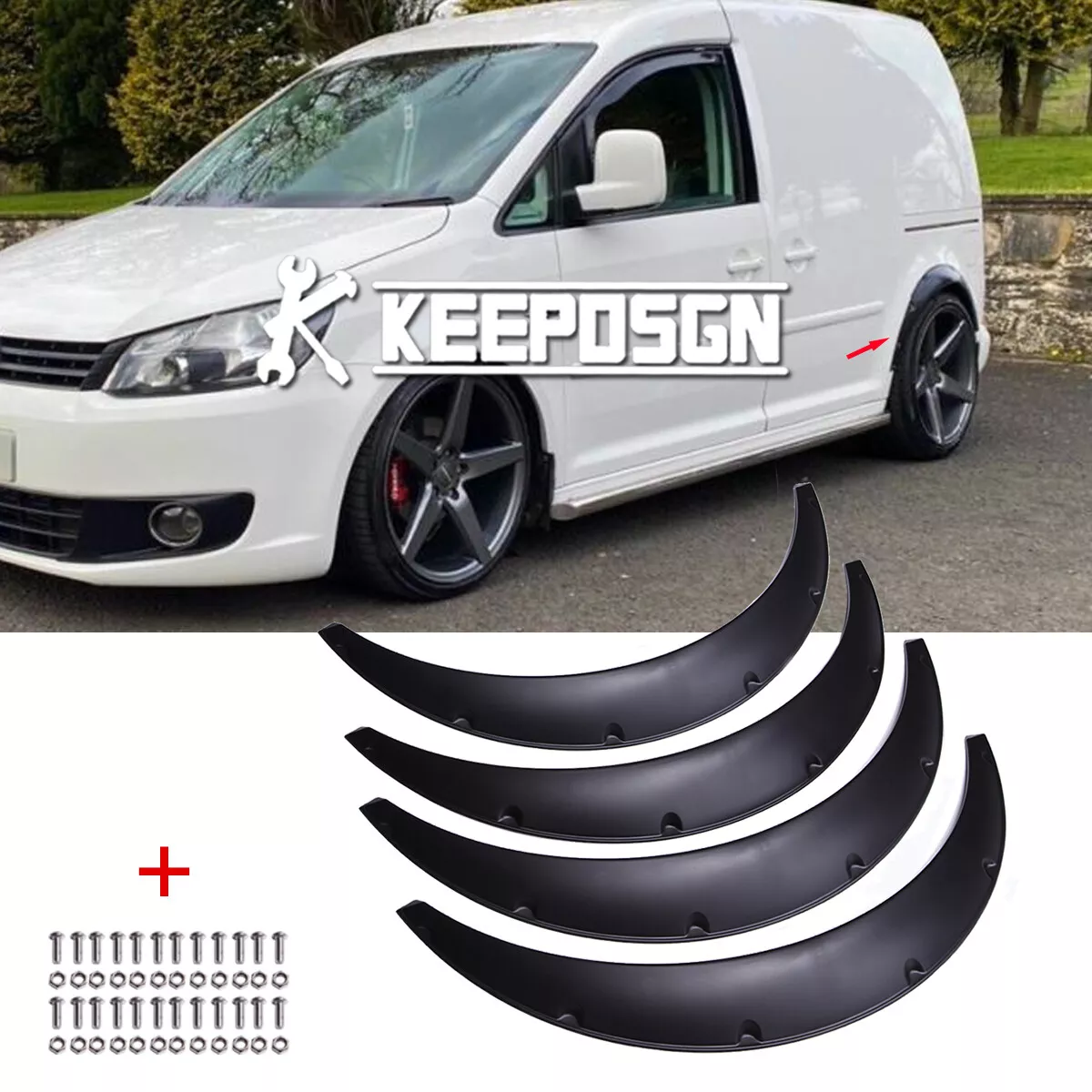 4X For VW Golf Caddy MK4 MK5 Fender Flares Wheel Arch Wide Body Kit 3.5