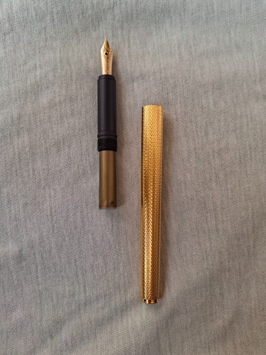 Dunhill Barley Goldplated Fountain Pen 14K Gold Nib "MISSING THE CAP" - 第 5/5 張圖片